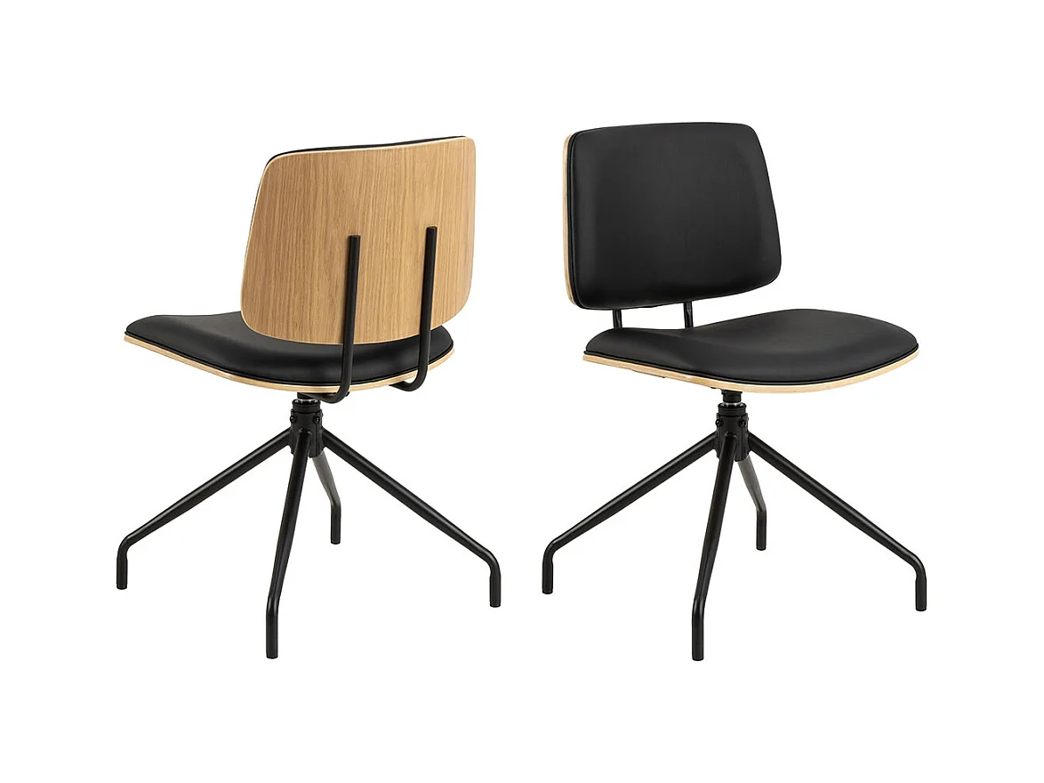 Owen chaise de salle à manger PU cuir noire.