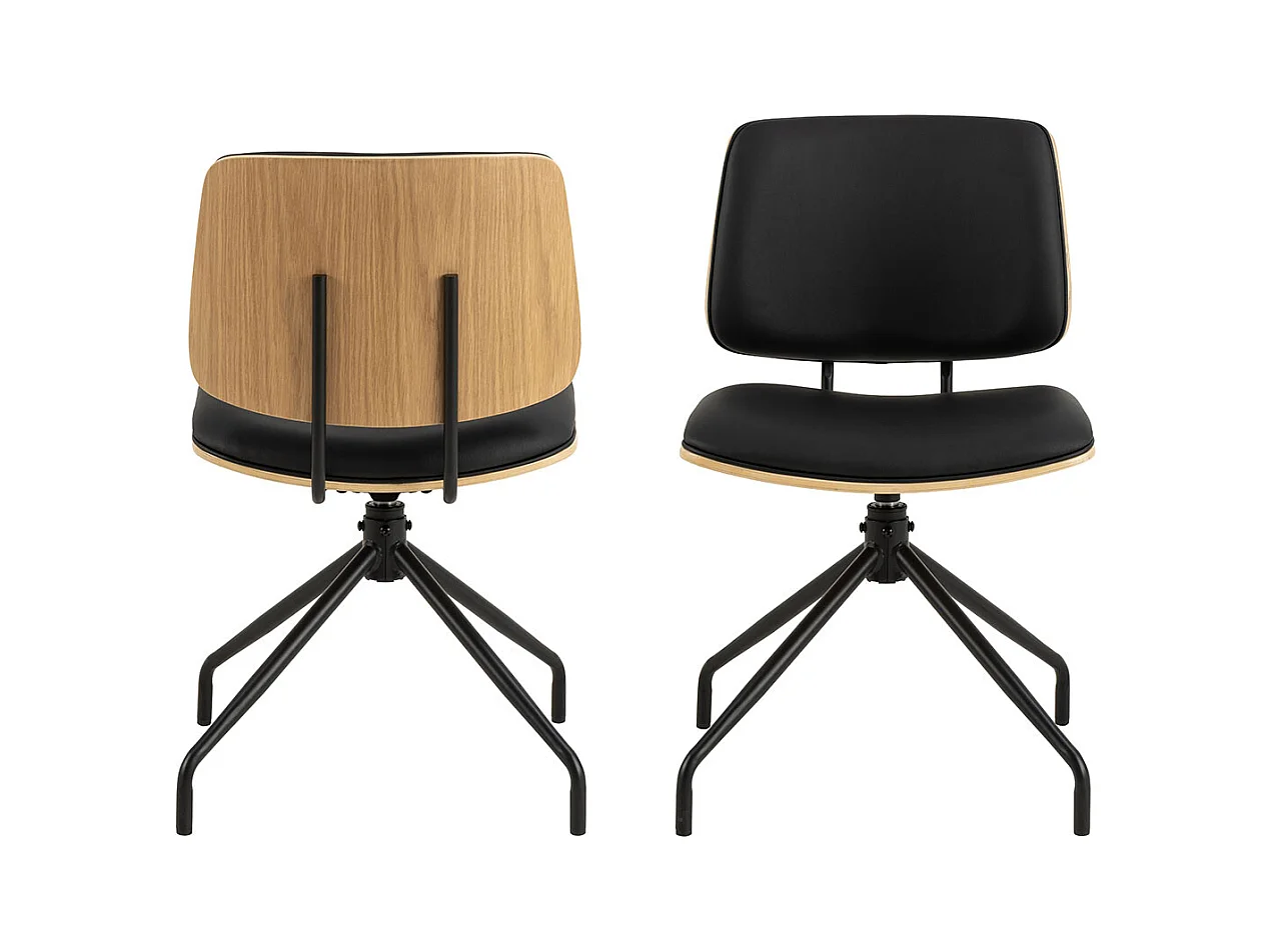 Owen chaise de salle à manger PU cuir noire.