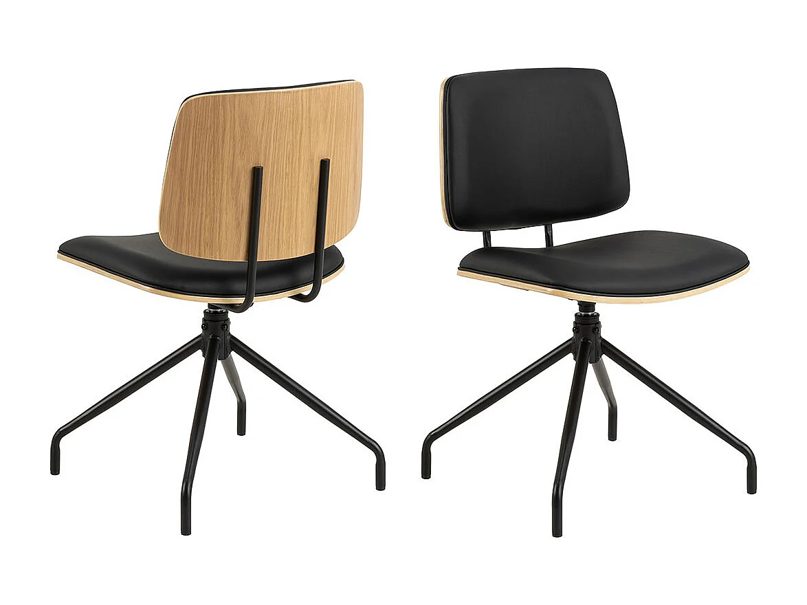 Owen chaise de salle à manger PU cuir noire.