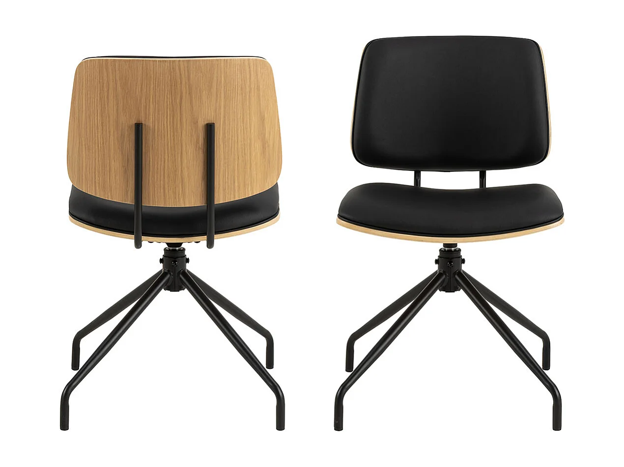 Owen chaise de salle à manger PU cuir noire.