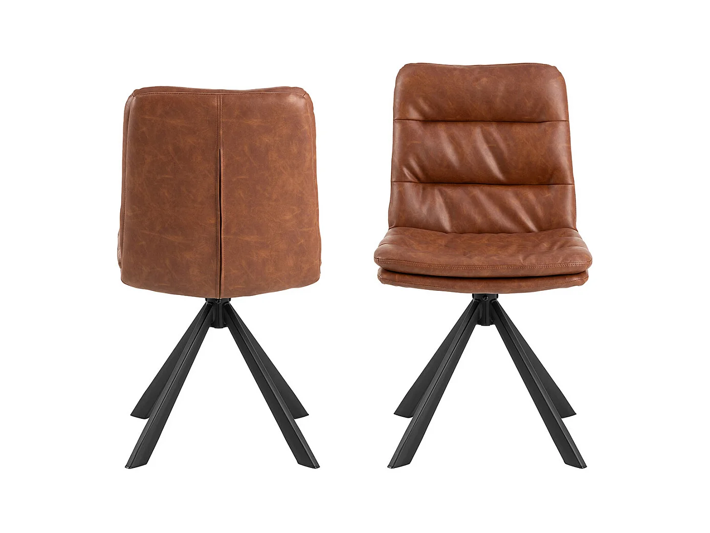 Dean chaise de salle à manger PU cuir marron.