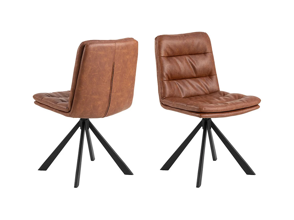 Dean chaise de salle à manger PU cuir marron.