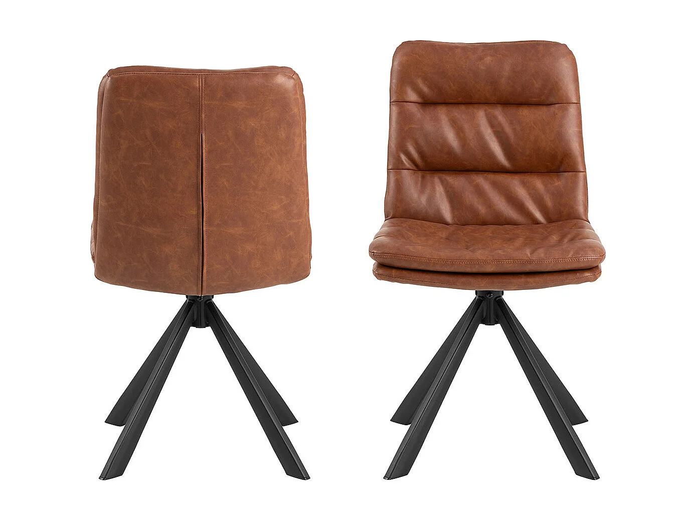 Dean chaise de salle à manger PU cuir marron.