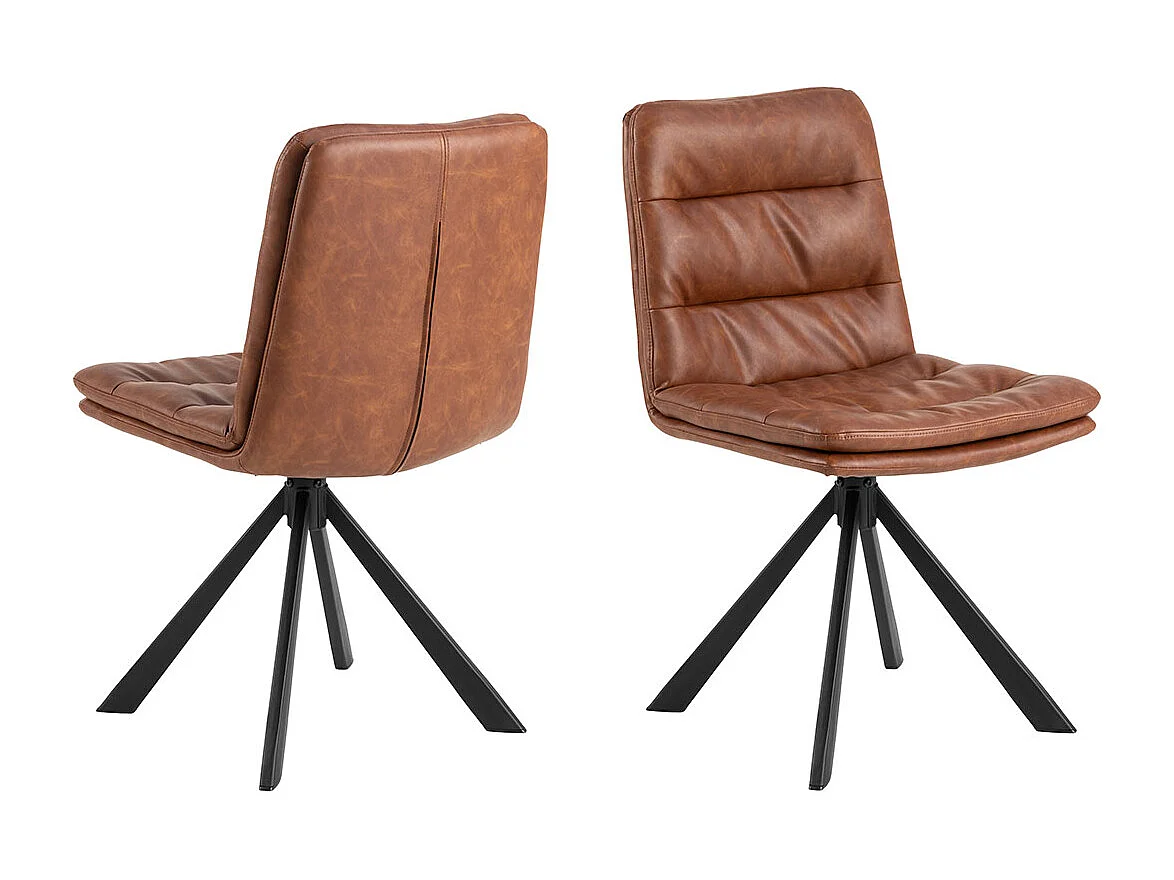 Dean chaise de salle à manger PU cuir marron.