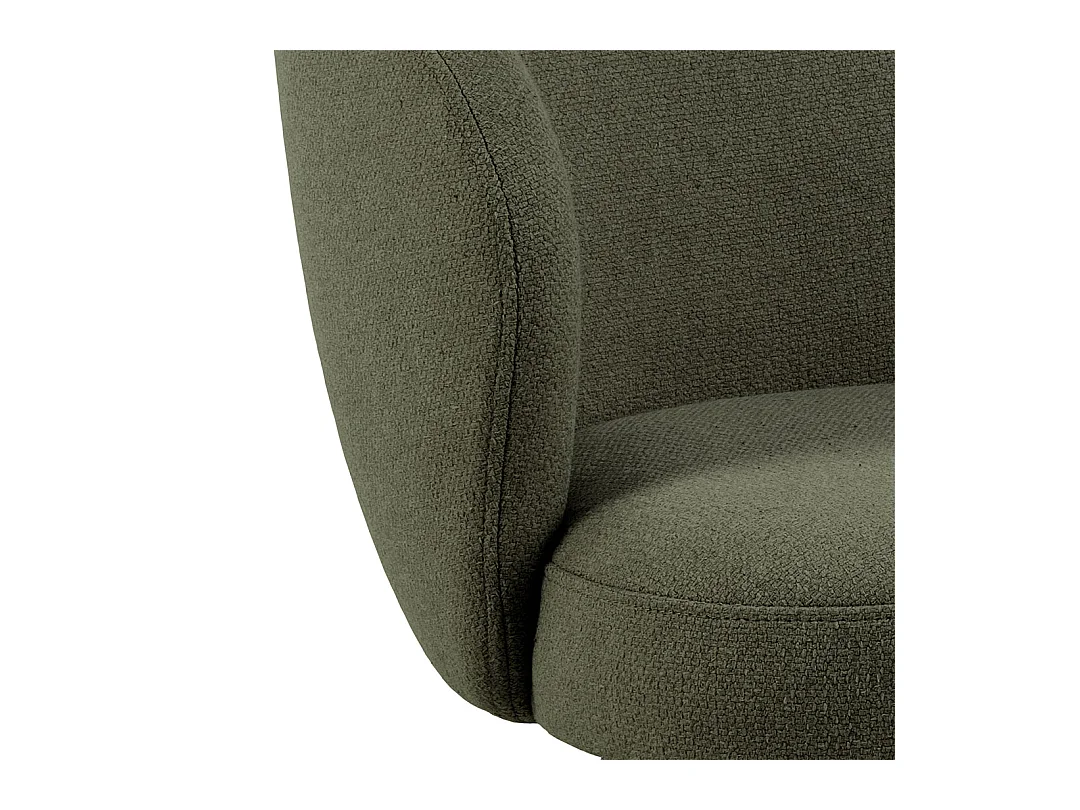 Darlene chaise de salle à manger avec accoudoirs tissu vert.