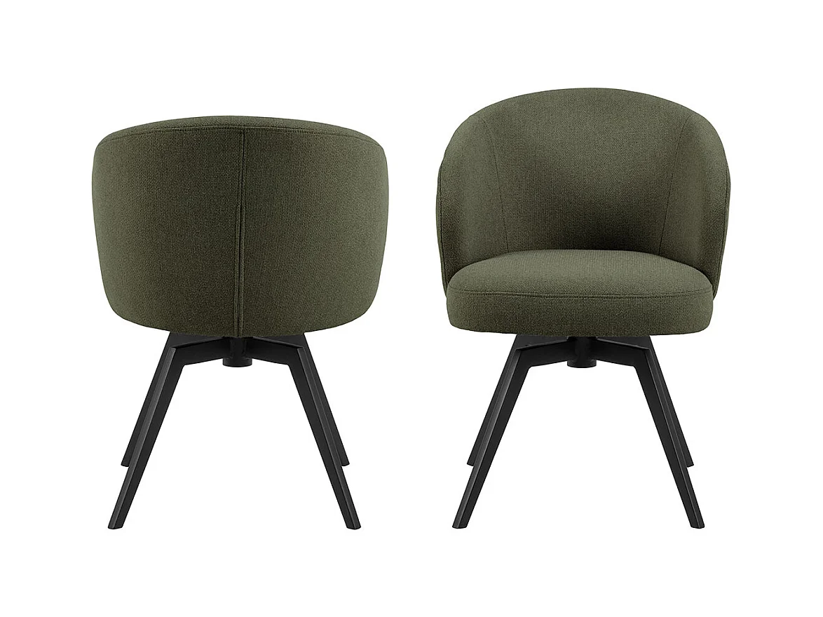 Darlene chaise de salle à manger avec accoudoirs tissu vert.