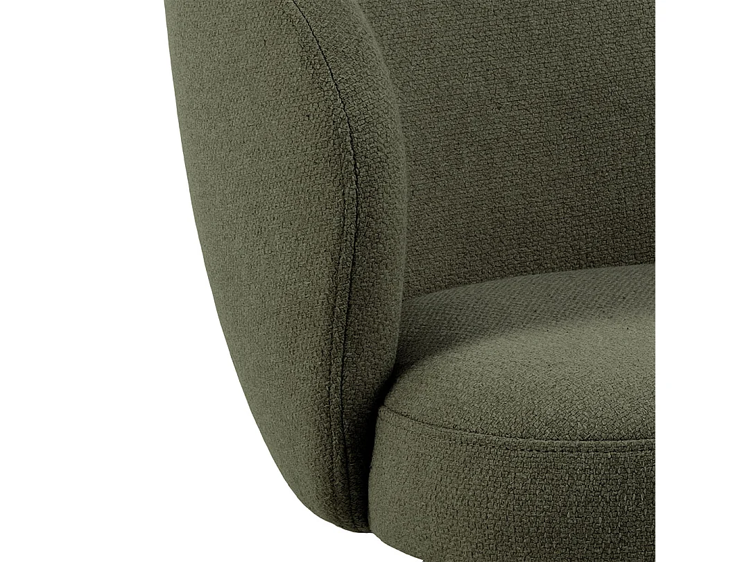 Darlene chaise de salle à manger avec accoudoirs tissu vert.