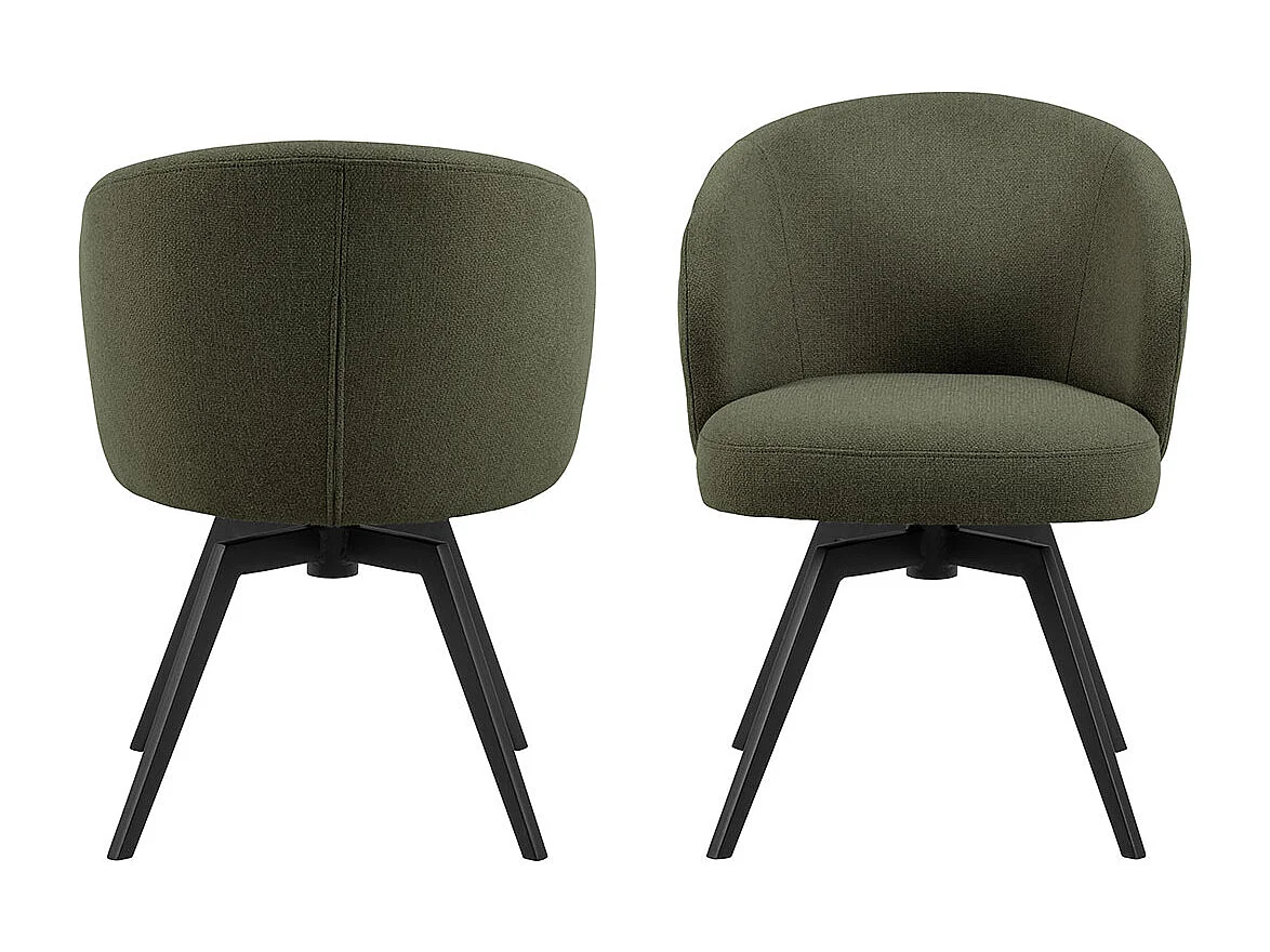 Darlene chaise de salle à manger avec accoudoirs tissu vert.