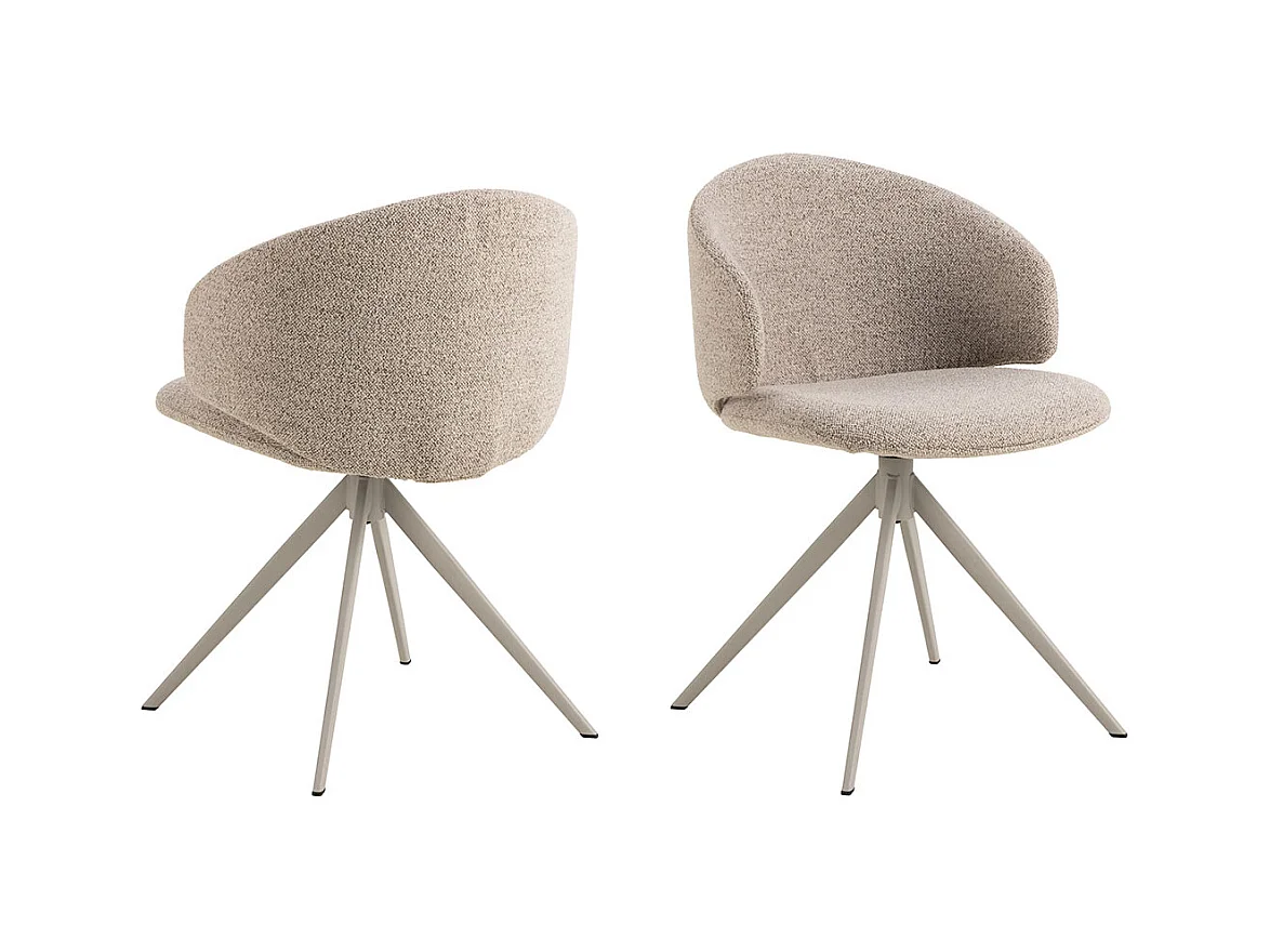 Sedia da pranzo Ella bouclé beige.