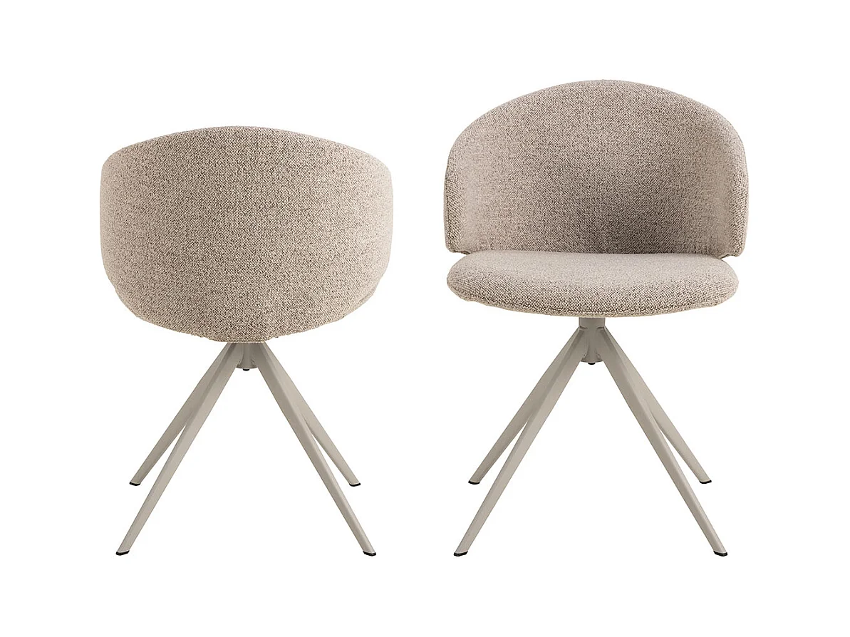 Sedia da pranzo Ella bouclé beige.