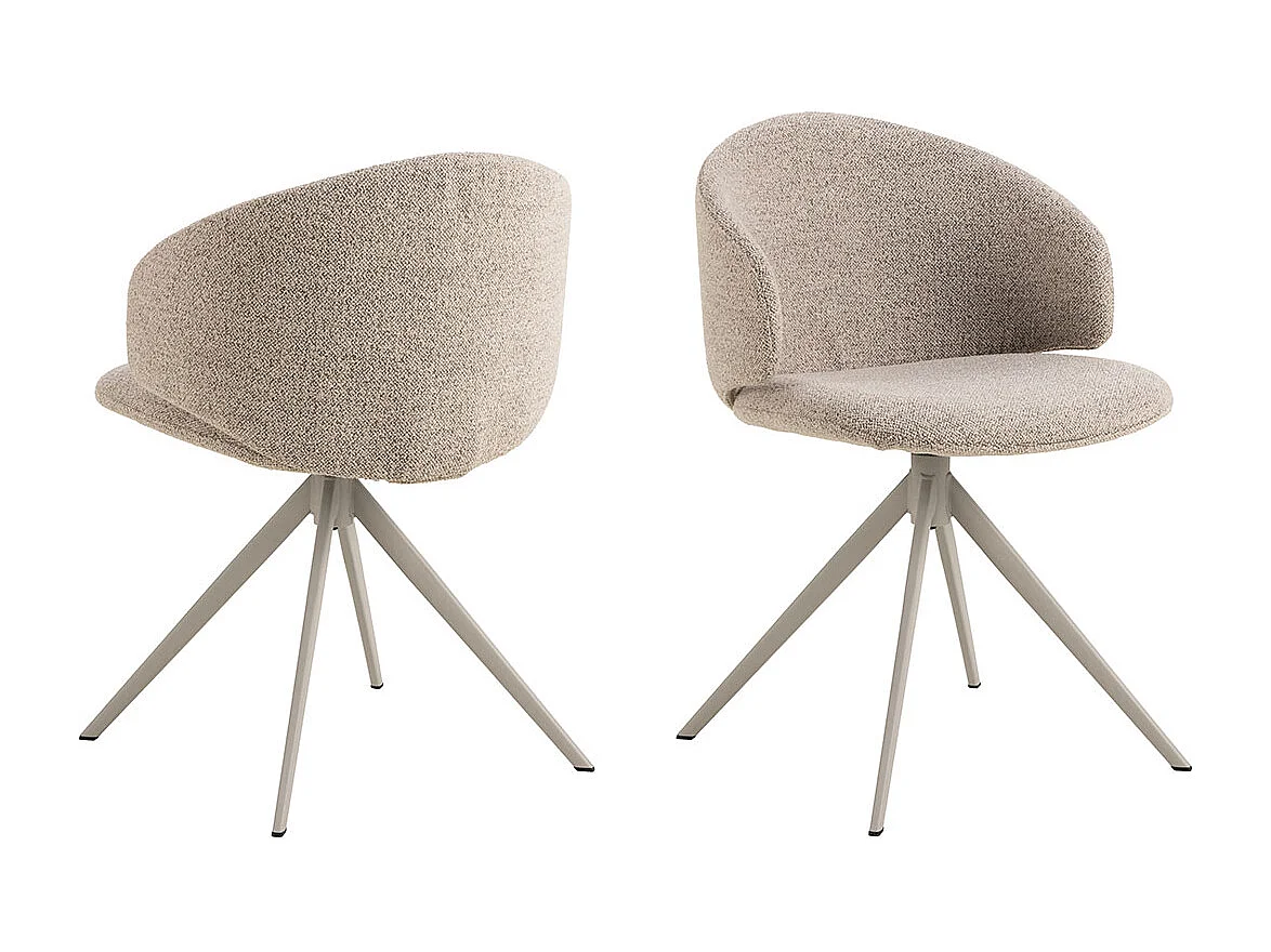 Dylan eetkamerstoel bouclé beige.