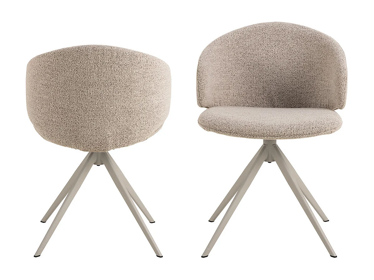 Dylan eetkamerstoel bouclé beige.