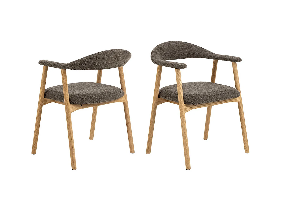 Addi chaise de salle à manger avec accoudoirs bouclé gris.