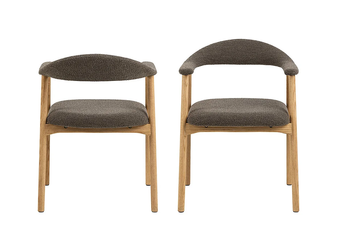 Addi chaise de salle à manger avec accoudoirs bouclé gris.