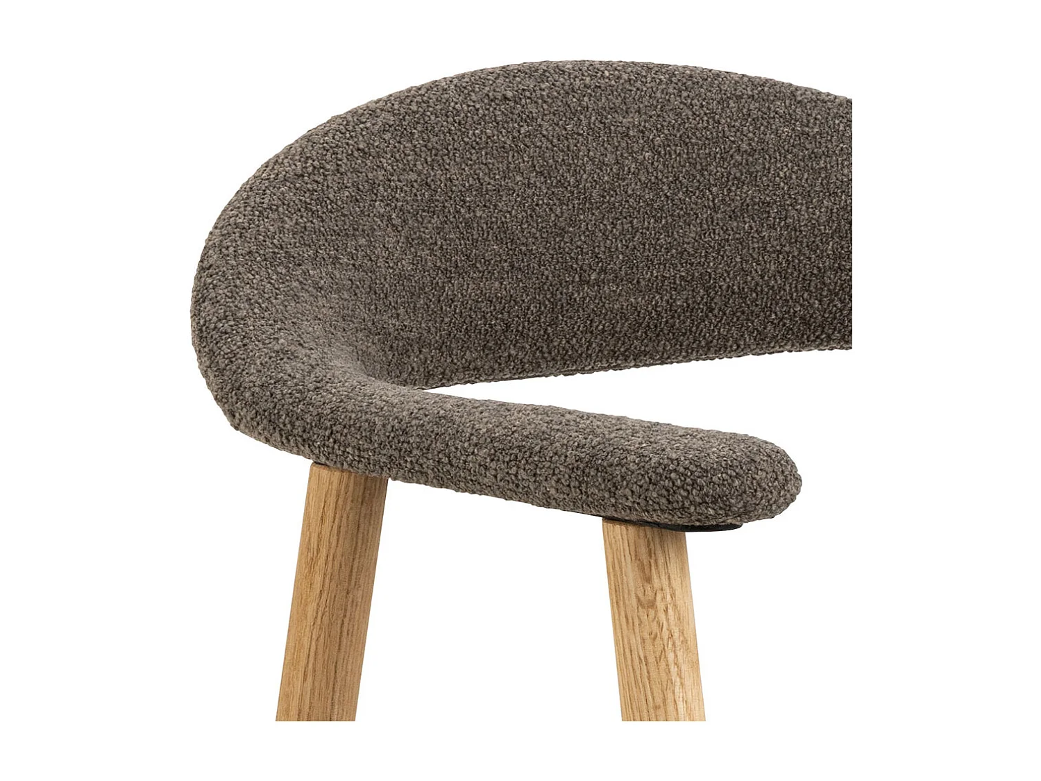 Aiden eetkamerstoel met armleuning bouclé grijs.