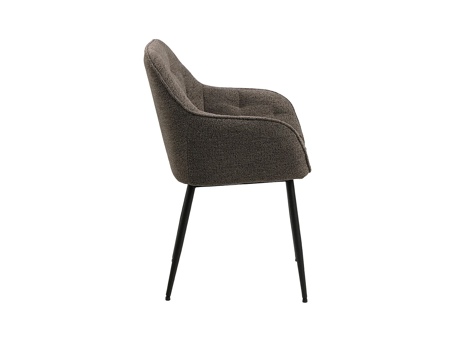Brooke chaise de salle à manger avec accoudoirs bouclé gris.