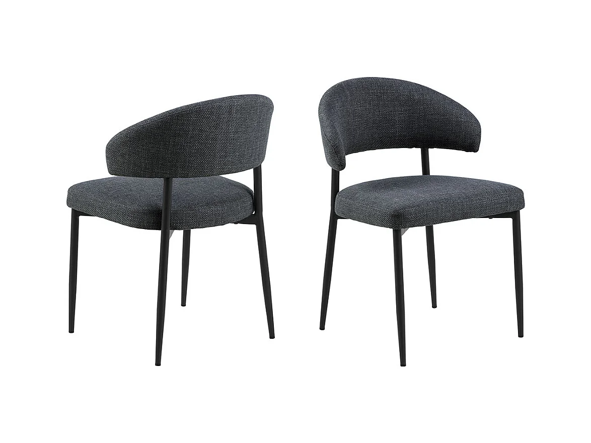Edina chaise de salle à manger tissu gris.