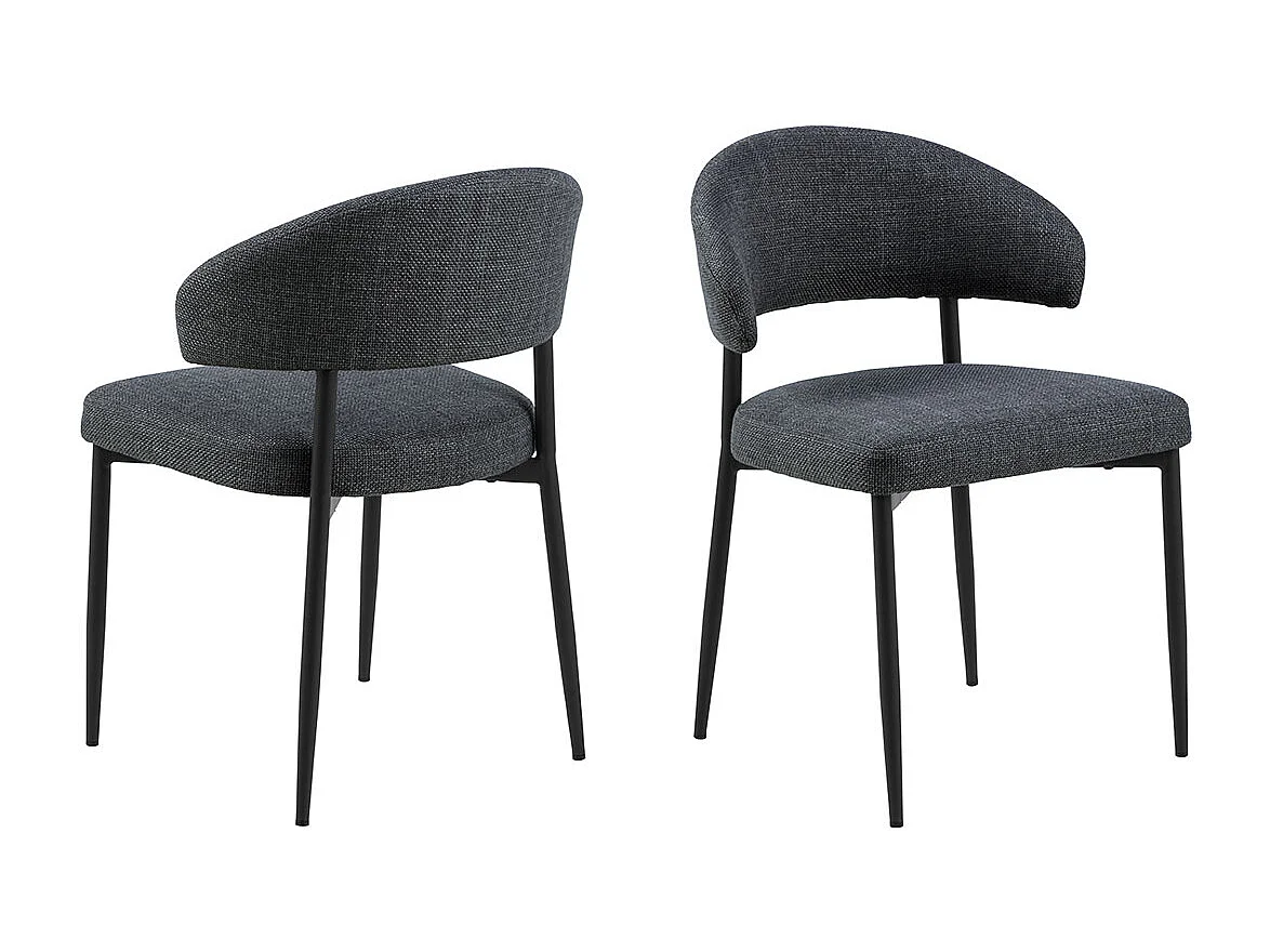 Edina chaise de salle à manger tissu gris.