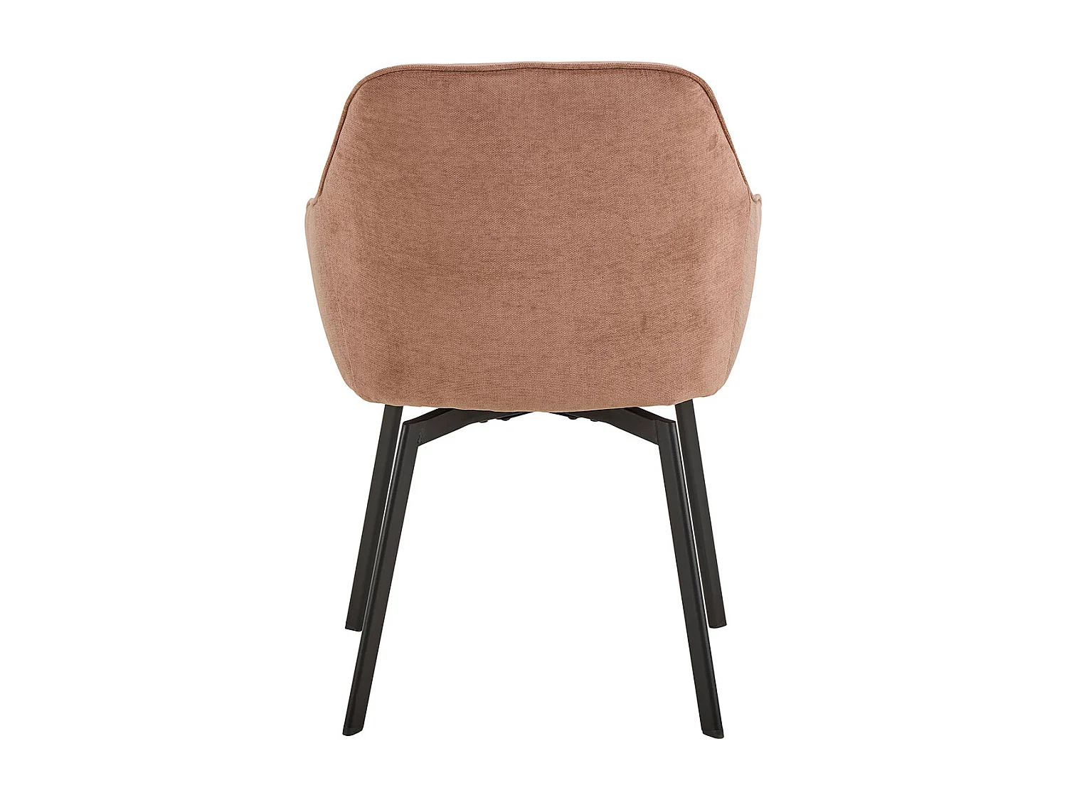 Clara chaise de salle à manger avec accoudoirs chenille marron.