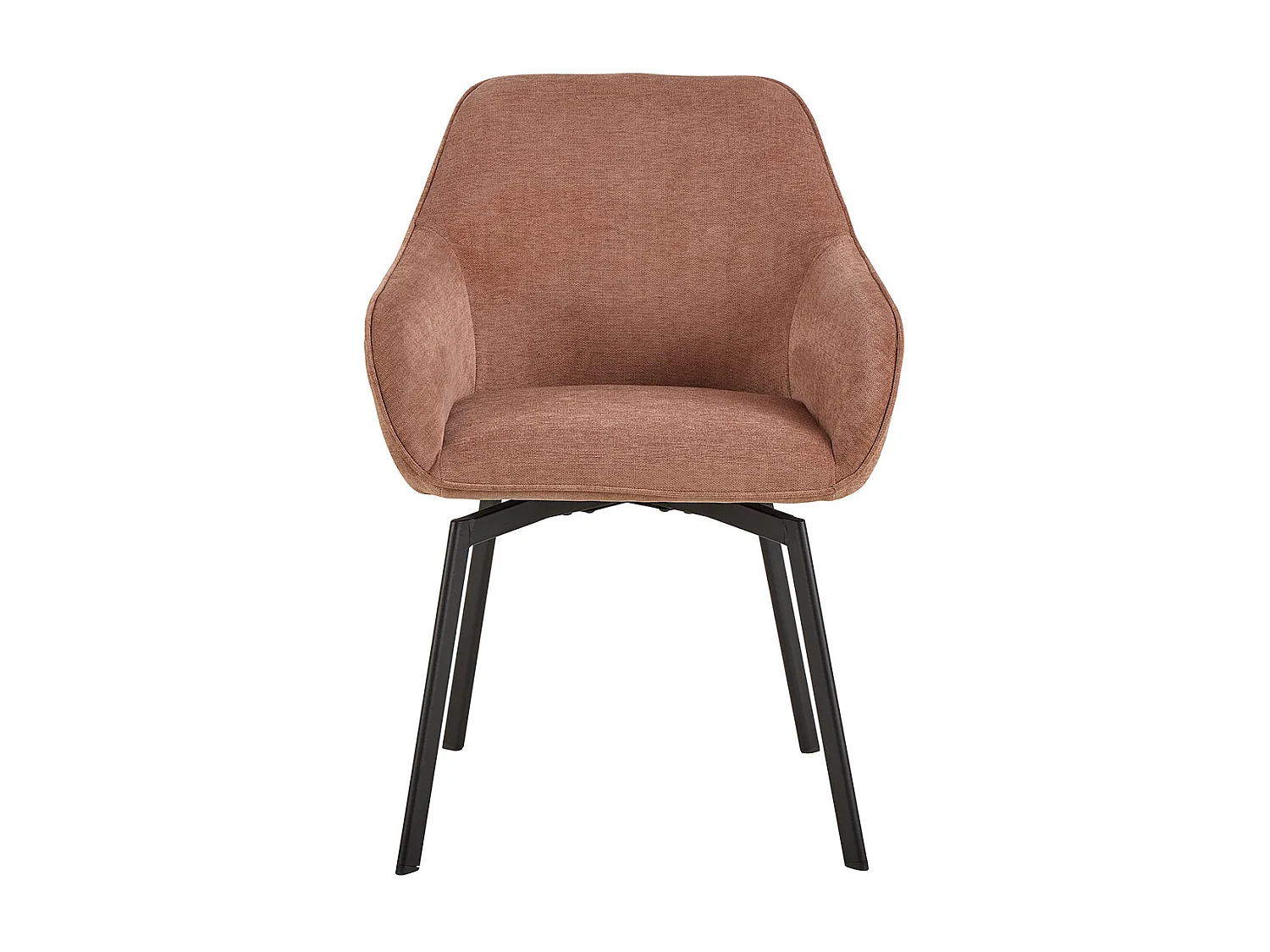 Clara chaise de salle à manger avec accoudoirs chenille marron.