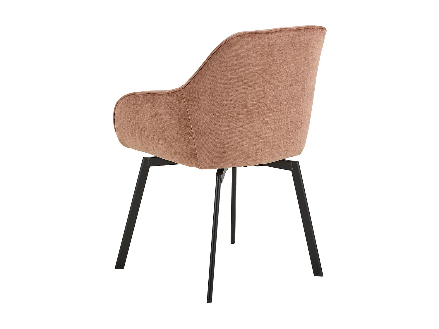 Clara chaise de salle à manger avec accoudoirs chenille marron.