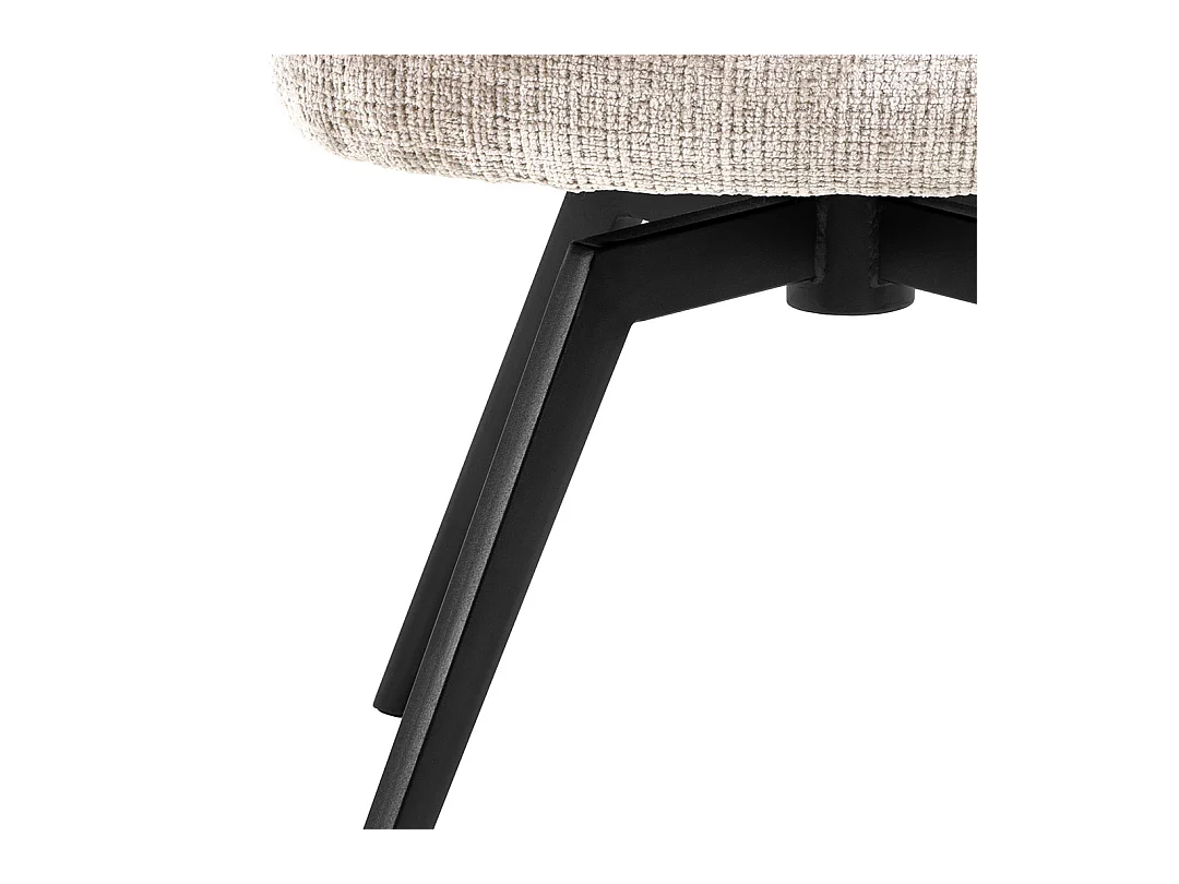 Sedia da pranzo Darlene con braccioli in ciniglia beige.