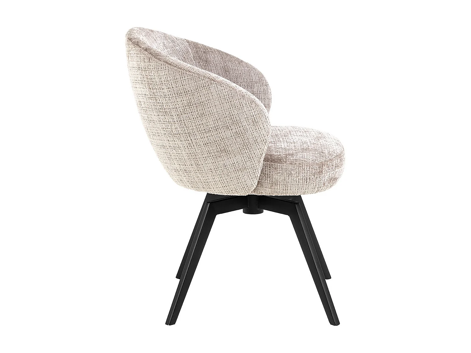 Darlene chaise de salle à manger avec accoudoirs chenille beige.