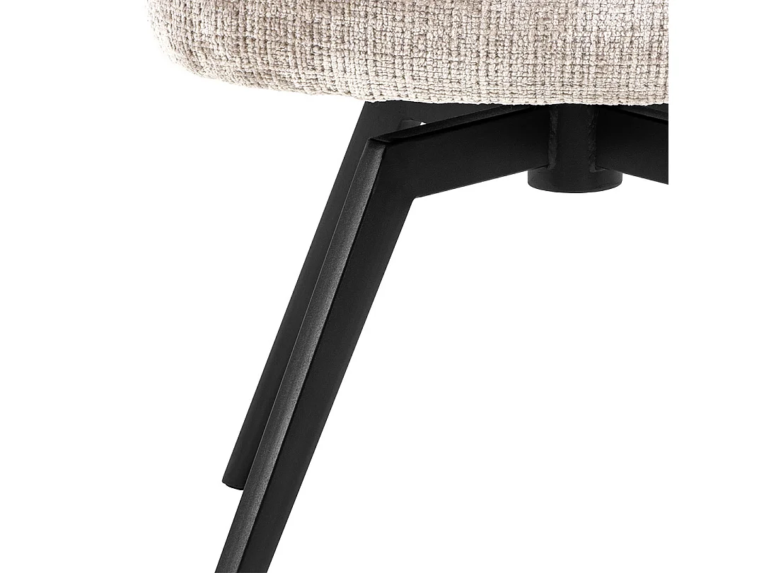 Darlene chaise de salle à manger avec accoudoirs chenille beige.