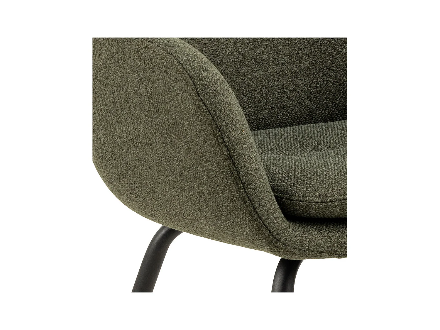 Dora chaise de salle à manger avec accoudoirs tissu vert.