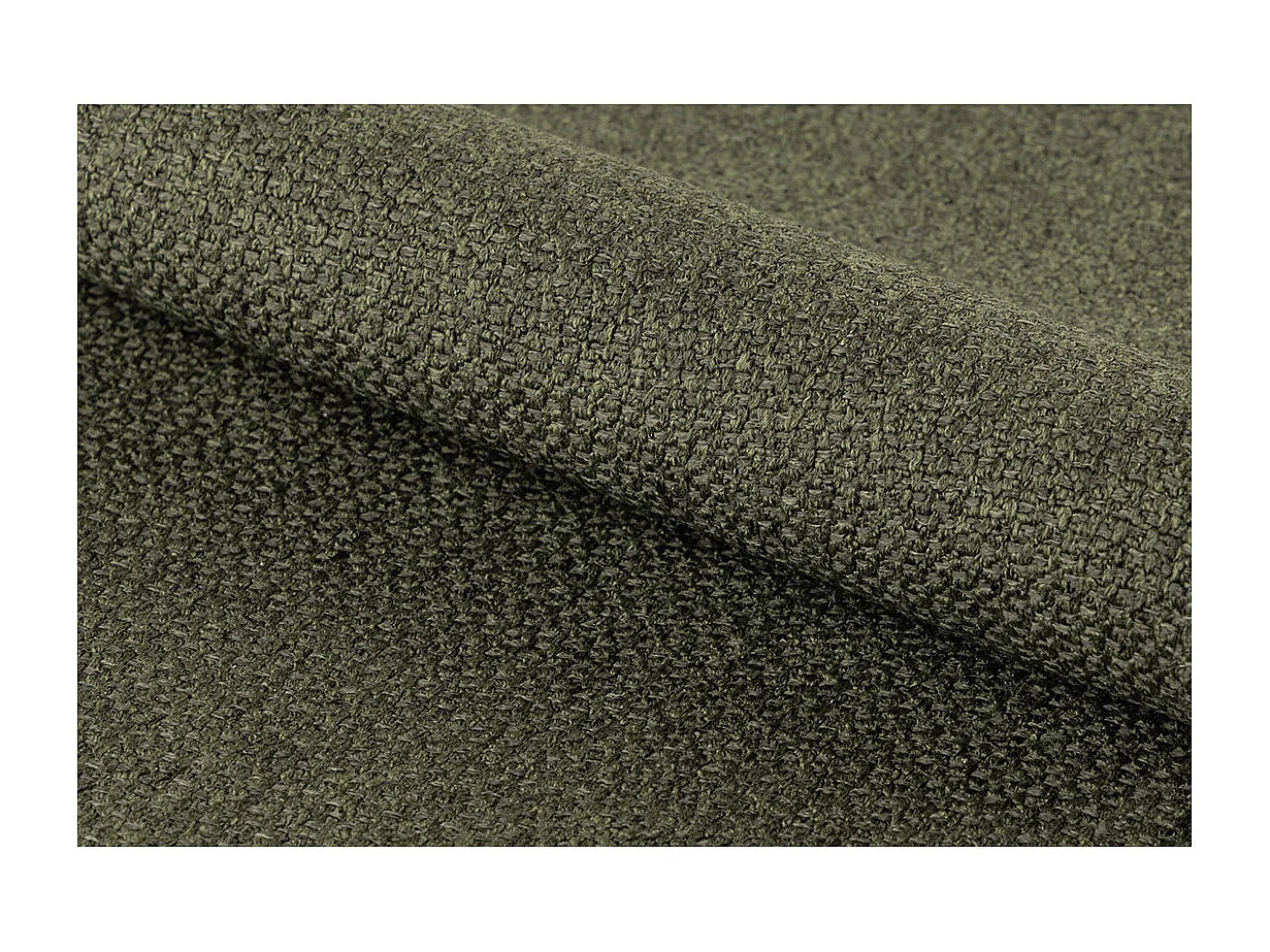 Silla de comedor Dora con reposabrazos tela verde.