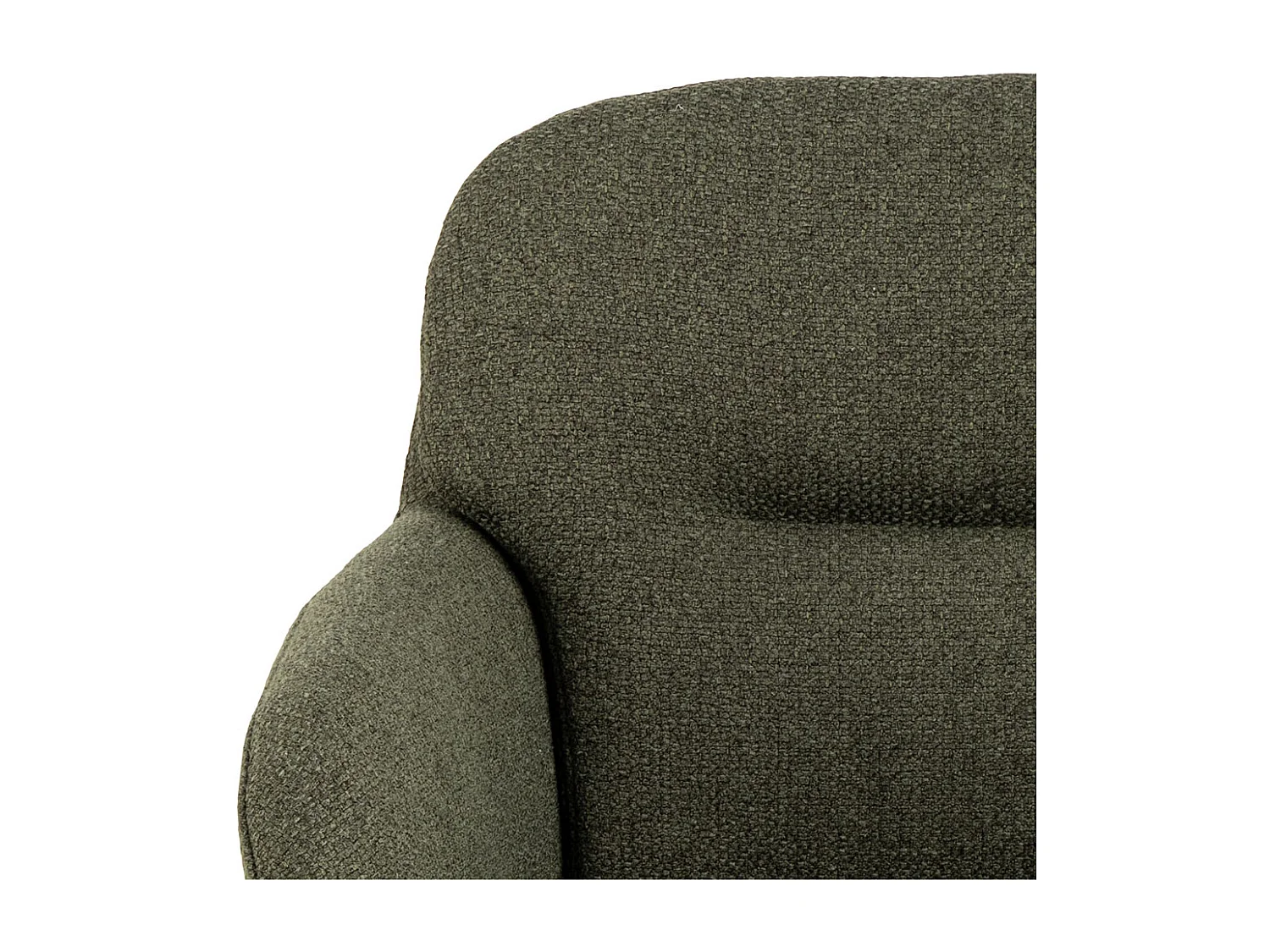 Silla de comedor Dora con reposabrazos tela verde.