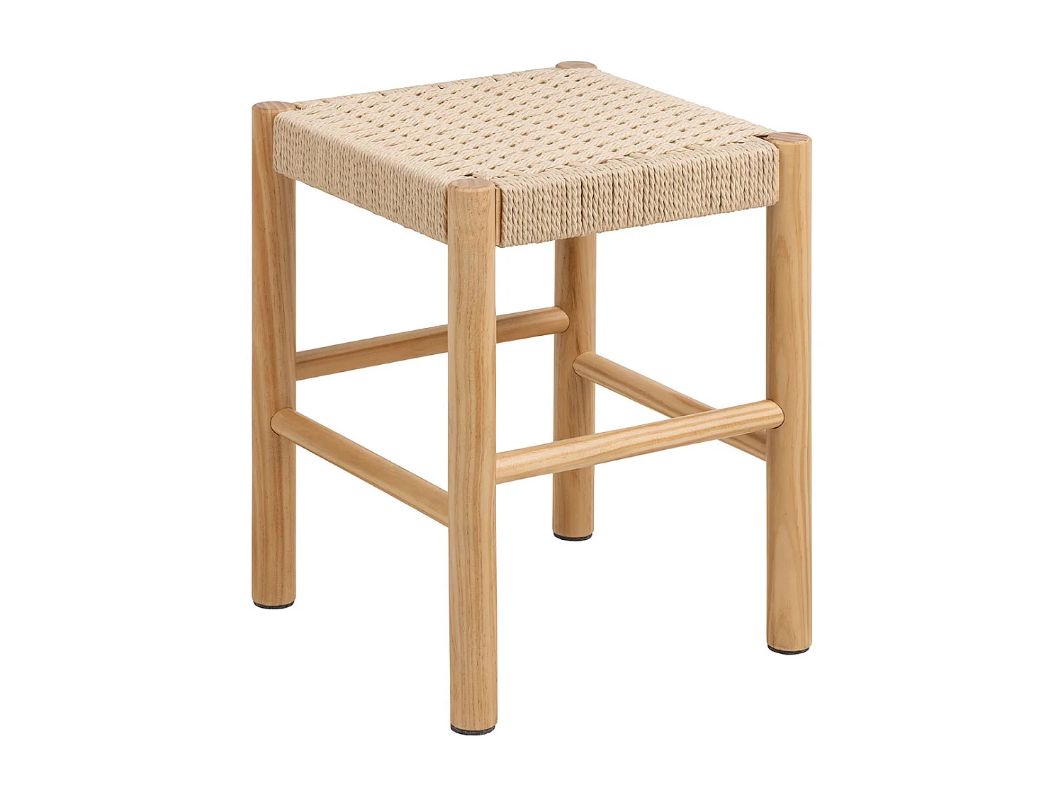 Sgabello Alvin in legno bianco.