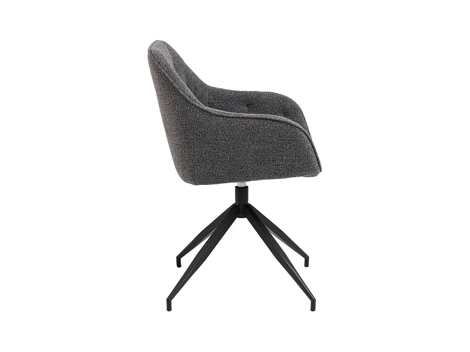 Brasis eetkamerstoel met armleuningen draaifunctie donkergrijs.