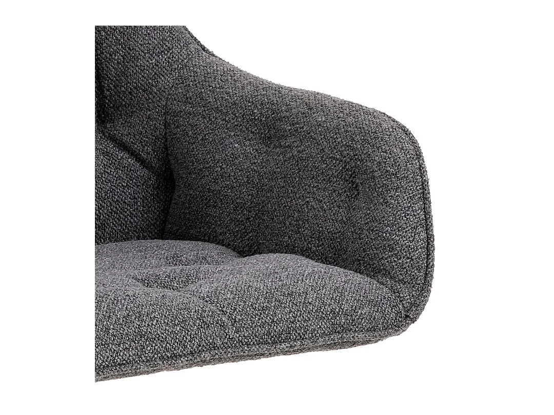 Brasis eetkamerstoel met armleuningen draaifunctie donkergrijs.