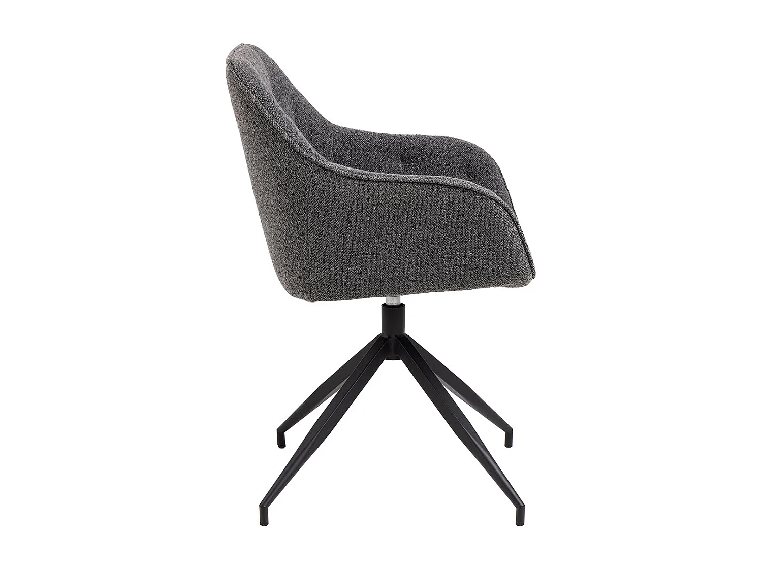 Brasis eetkamerstoel met armleuningen draaifunctie donkergrijs.