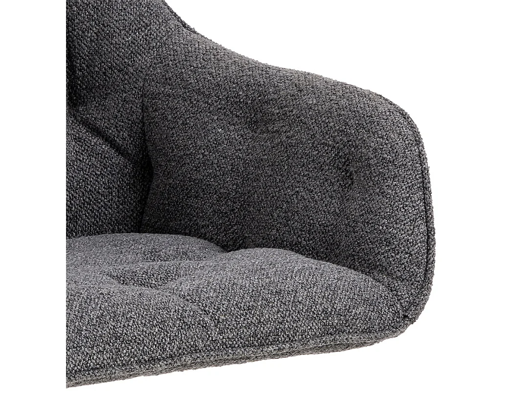 Brasis eetkamerstoel met armleuningen draaifunctie donkergrijs.