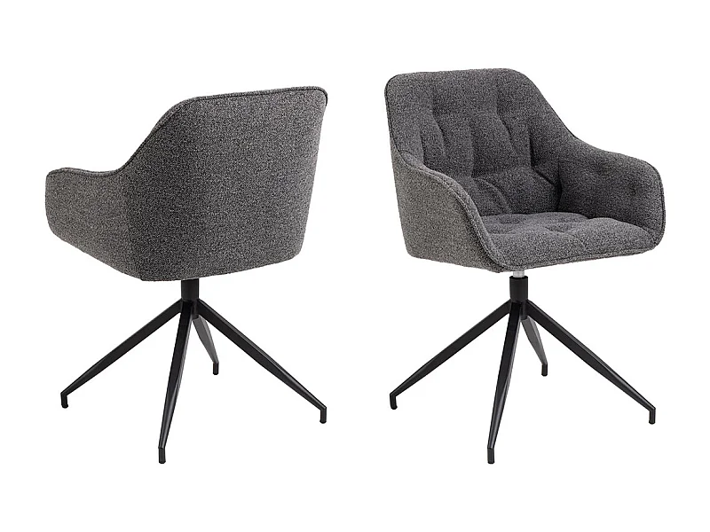 Brooke Esszimmerstuhl mit Armlehne Drehfunktion dunkel grau.