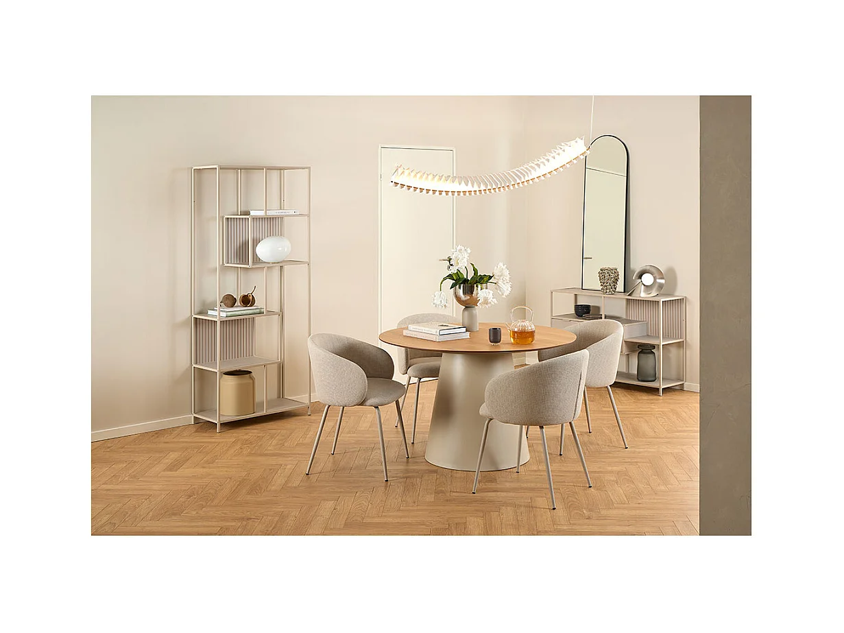 Eleanor Esszimmerstuhl Mit Armlehnen Stoff beige.