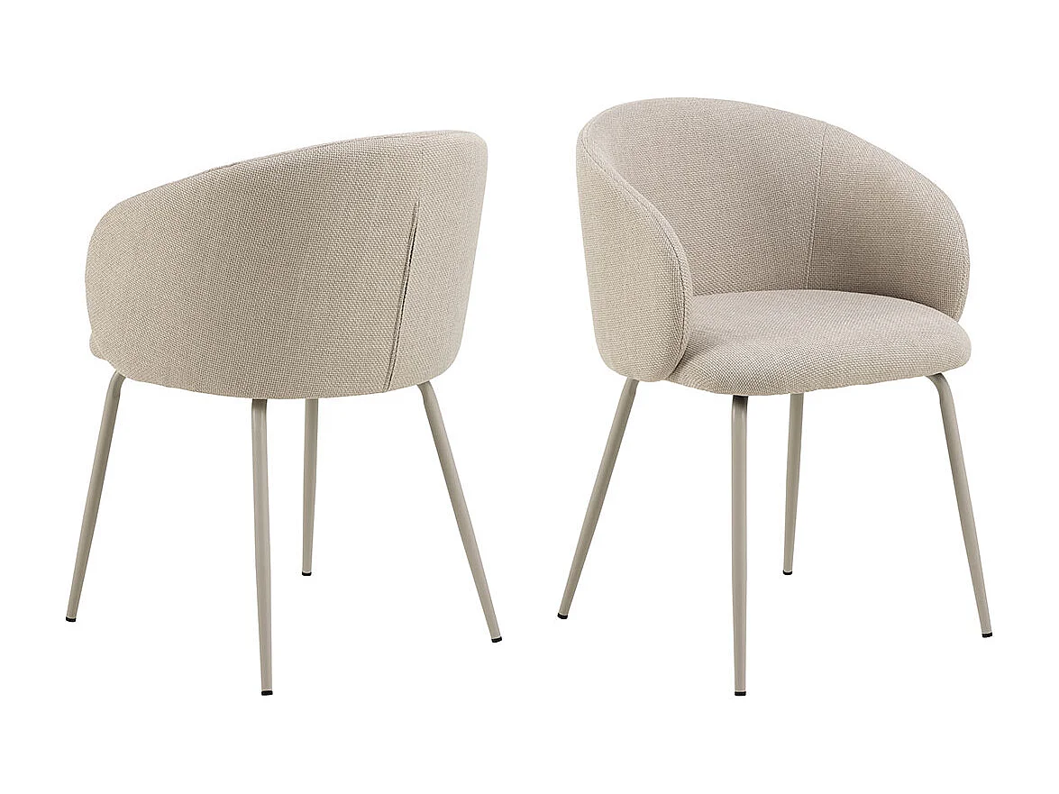 Eleanor Esszimmerstuhl Mit Armlehnen Stoff beige.