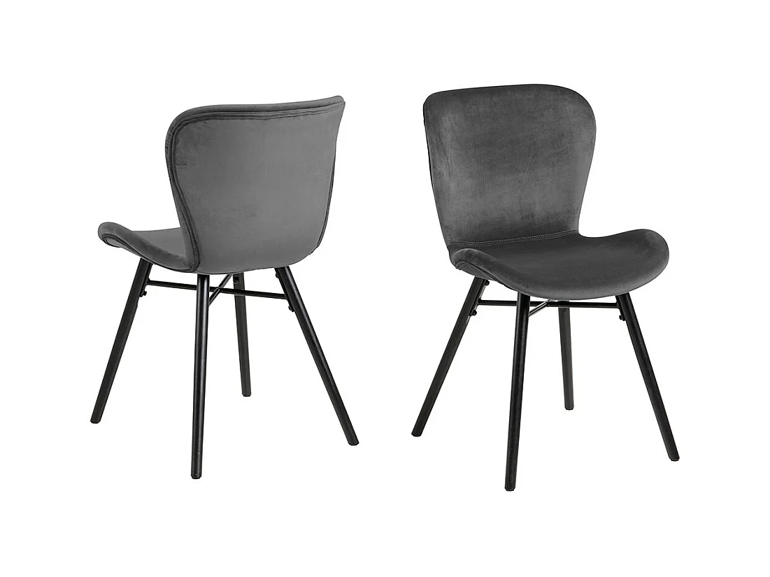Batilda -A1 chaise de salle à manger velours gris.