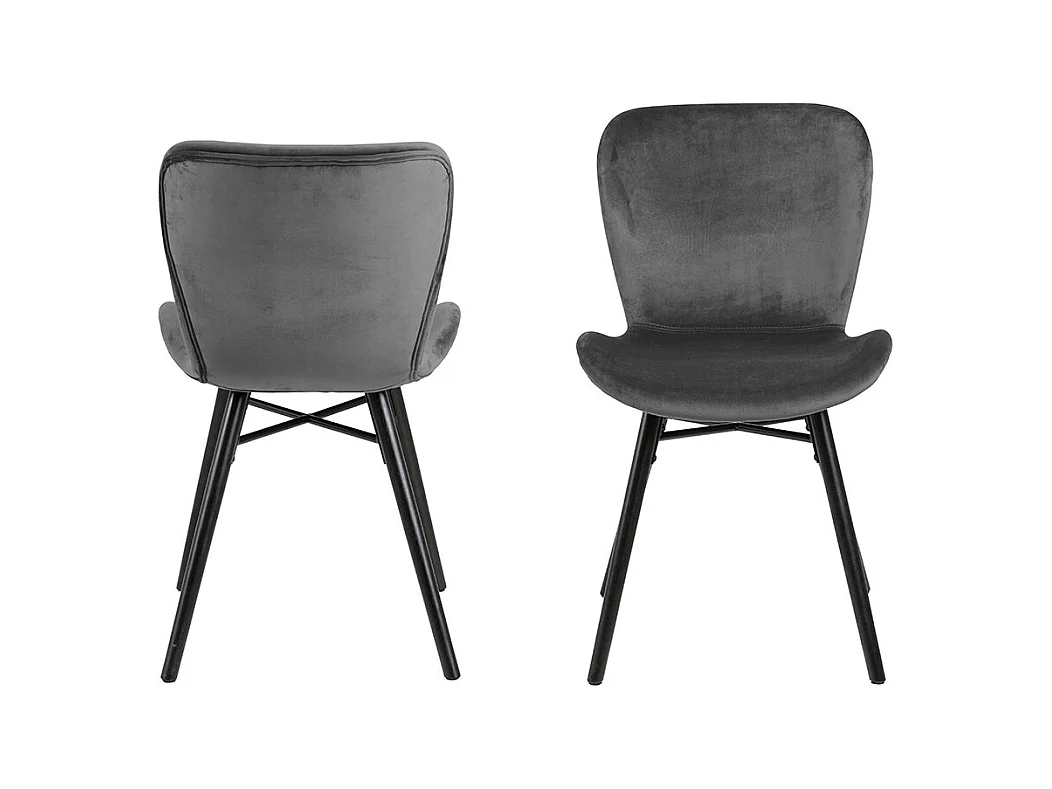 Batilda -A1 chaise de salle à manger velours gris.