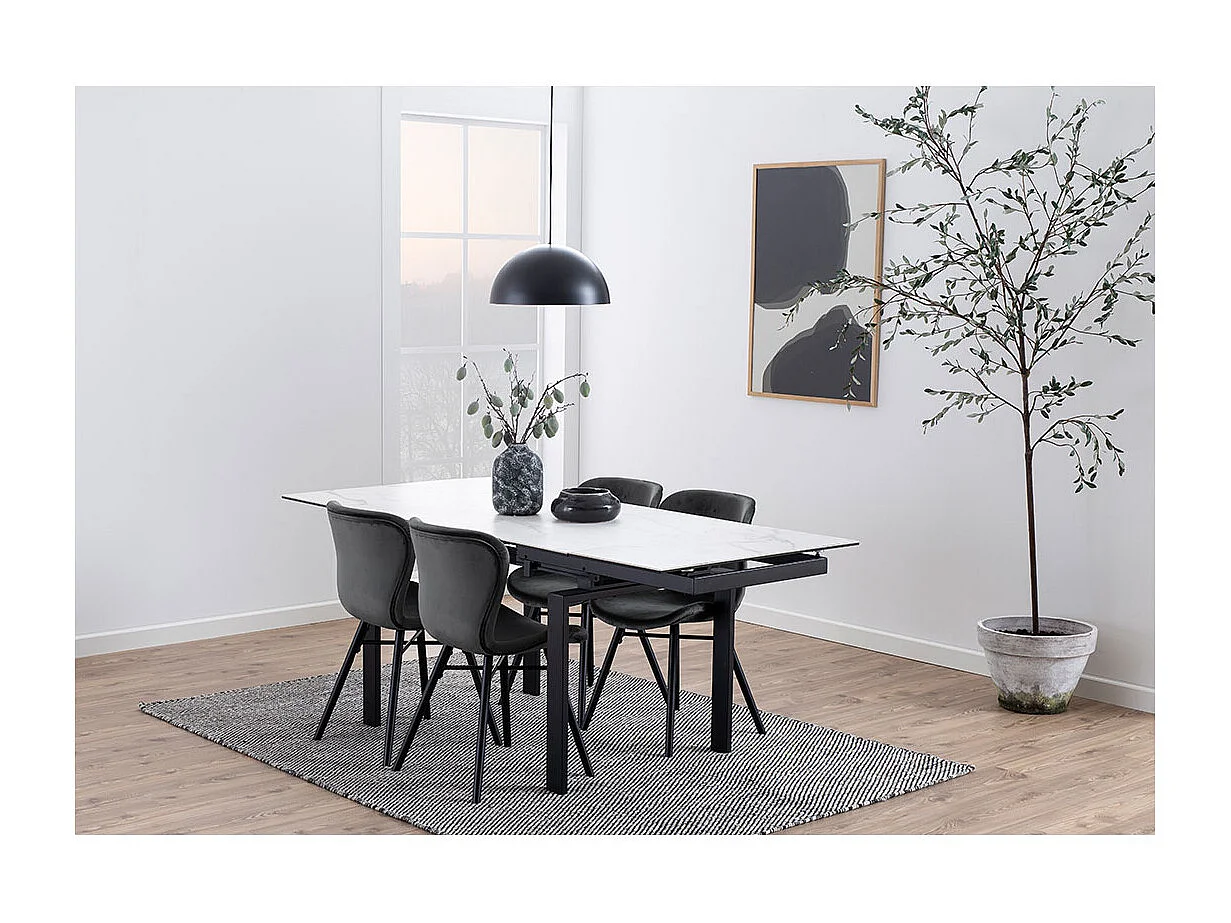 Batilda -A1 chaise de salle à manger velours gris.