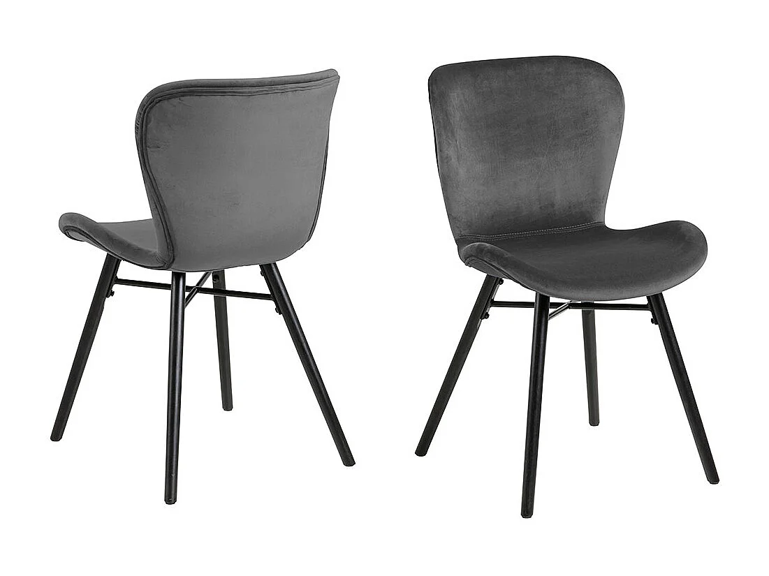 Batilda -A1 chaise de salle à manger velours gris.