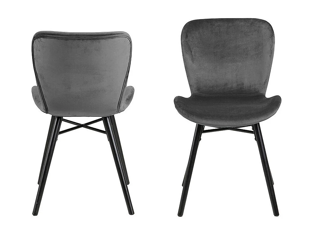 Batilda -A1 chaise de salle à manger velours gris.