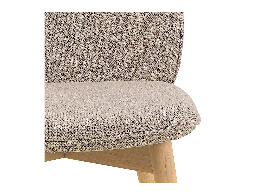 Sedia da pranzo Cindy beige bouclé.