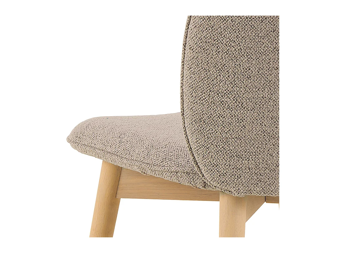 Sedia da pranzo Cindy beige bouclé.