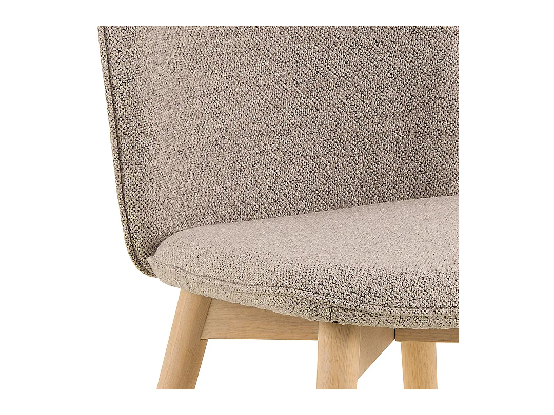 Sedia da pranzo Cindy beige bouclé.