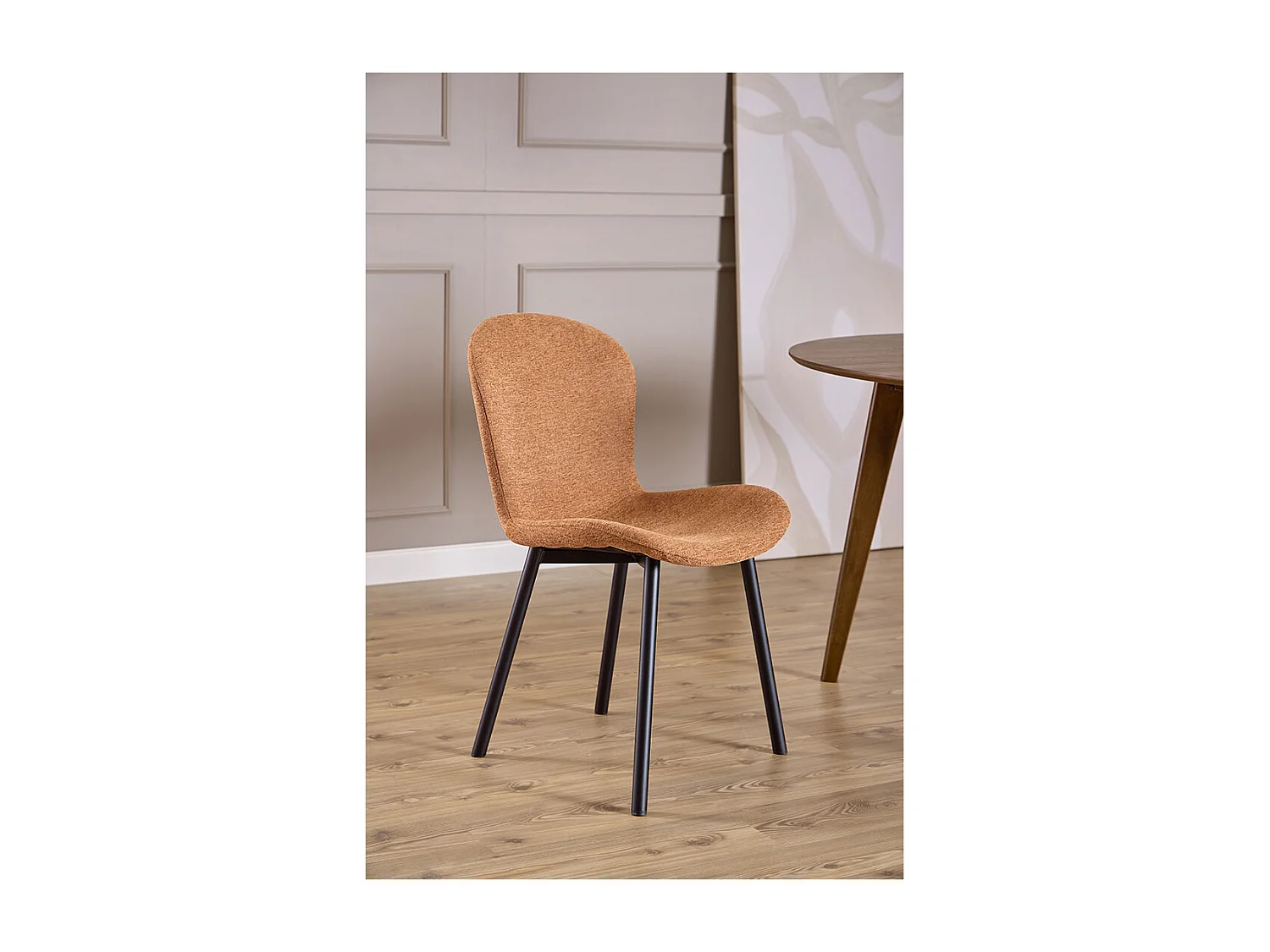 Esra chaise de salle à manger tissu orange.