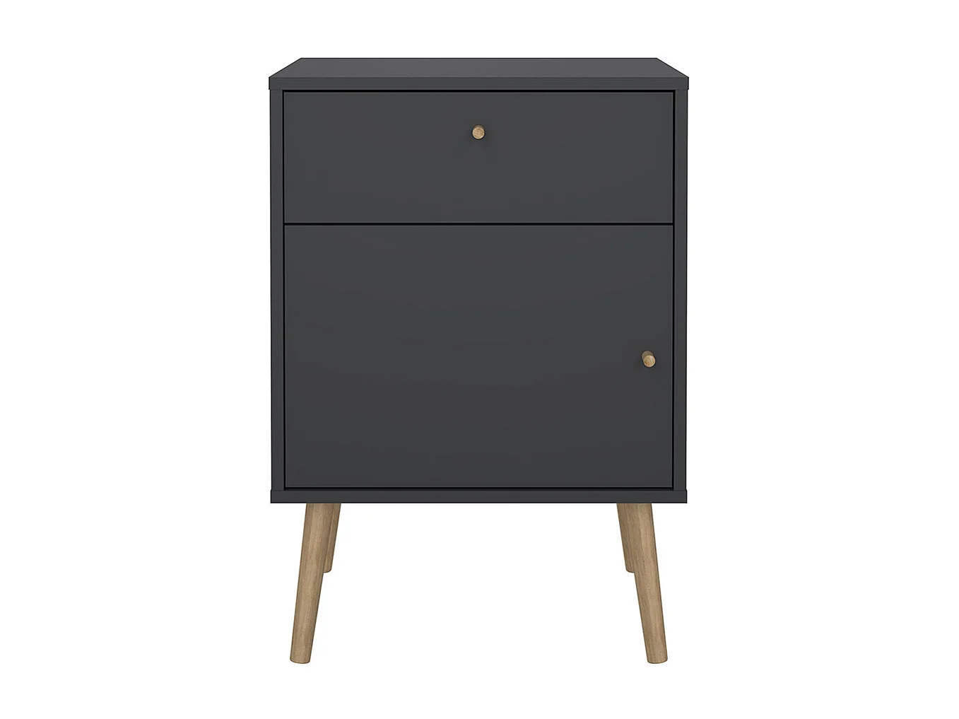 Bodo Nachttisch 1 Tür, 1 Schublade matte grau.