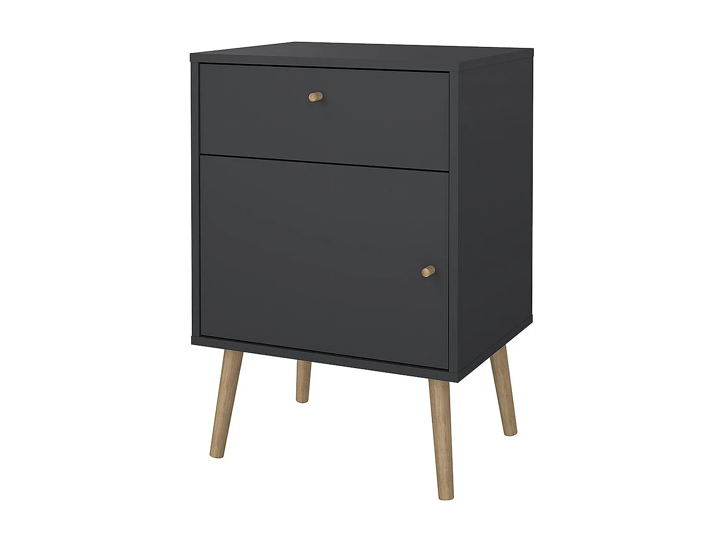 Bodo Nachttisch 1 Tür, 1 Schublade matte grau.